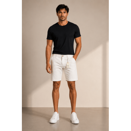 Bermuda Sarja Flex King Joe Branca – Estilo, Conforto e Versatilidade