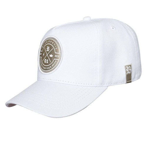 Boné Snapback BLCK Branco com Verniz Gold | Estilo Premium e Urbano