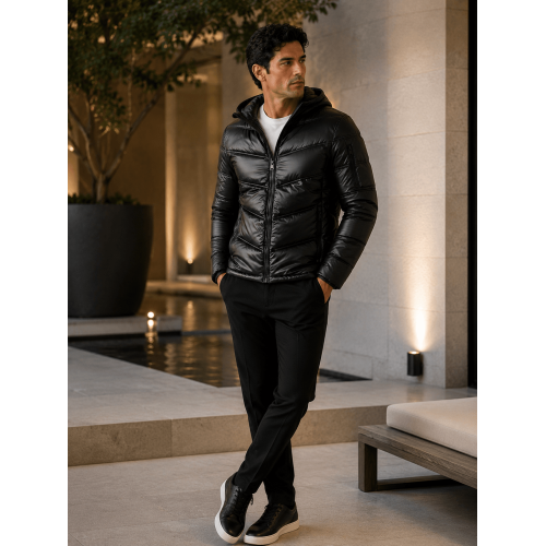 Jaqueta Puffer Nylon Zíper Masculina Premium