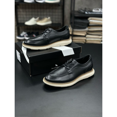 Sapato Acostamento Casual Couro Preto Tamanho 42 | Conforto e Estilo