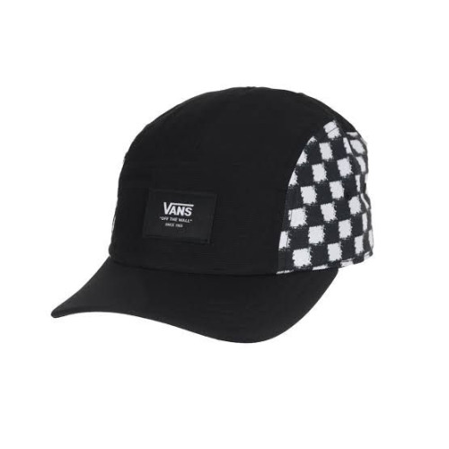 Boné Vans Preto com Branco | Five Panel Estiloso e Urbano Boné Vans Preto com Branco | Five Panel Estiloso e Urbano