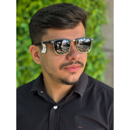 Óculos de Sol Polo Wear Preto com Dourado | Estilo Sofisticado | GS Exclusive