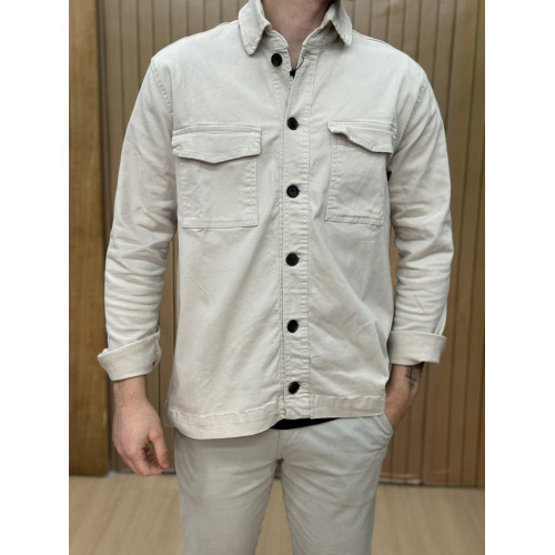 Jaqueta Sarja Overshirt Palha – Moderna e Leve