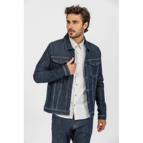 Jaqueta Jeans Escura Blue – Ajustada e Estilosa Jaqueta Jeans Escura Blue – Ajustada e Estilosa