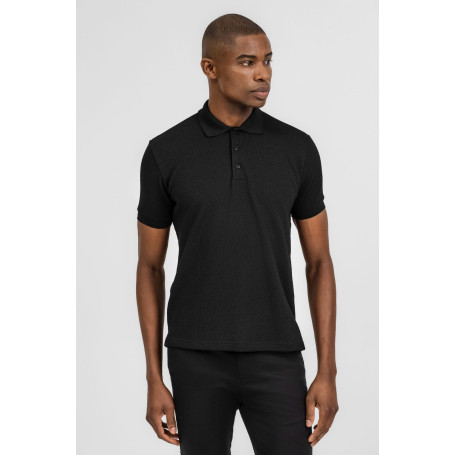 Polo Tricot London Masculina Preta | Estilo & Conforto PO01019J