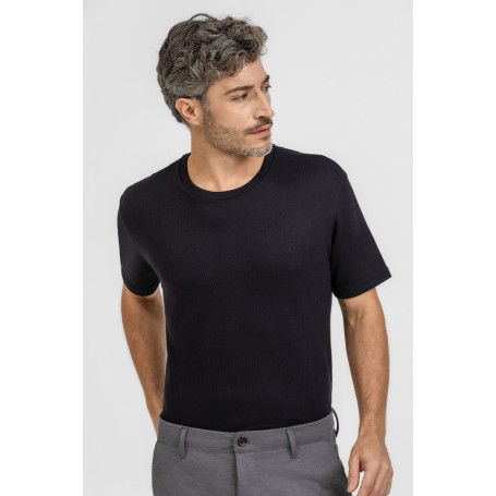 Camiseta Piquet Premium Flex Slim KJ BLACK | Estilo e Conforto