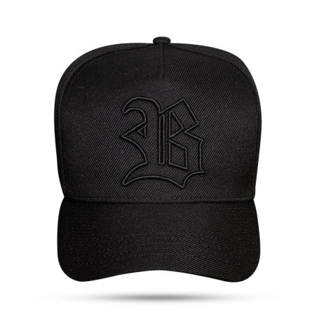 Boné BLCK Brasil Basic All Black Logo Contour Snapback – Estilo Urbano Premium