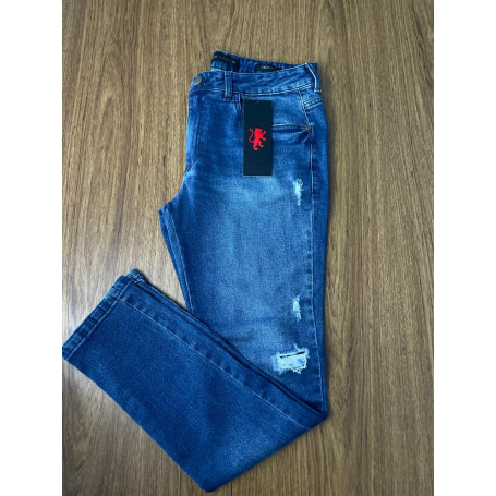 Calça Jeans PACO Skinny Escura Rasgada – Estilo Urbano e Modern