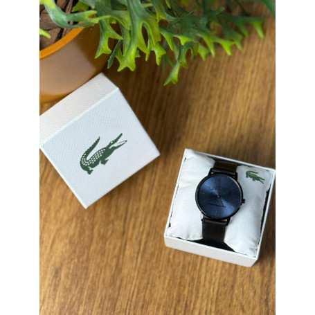 Relógio Lacoste Quartzo com Fundo Azul e Pulseira de Couro | Original com NF