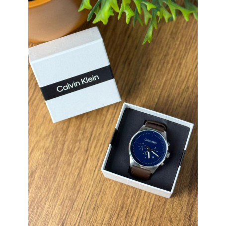 Relógio Calvin Klein Aço com Pulseira de Couro Marrom | Original Vivara