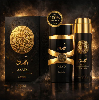 Kit Asad Tradicional 100ml + Desodorante 200ml – Perfume Árabe Lattafa