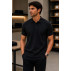 Polo K&J Black Textura Tricot London Masculina Elegante e Confortável