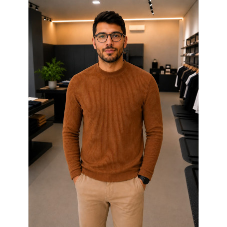 Suéter K&J Black Textura Tricot Gola Alta
