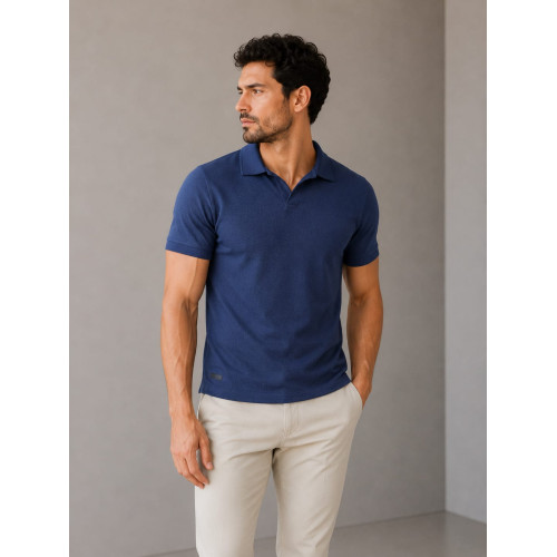 Polo KJBlack Premium Tricot Slim Gola V Conforto e Sofisticação Polo KJBlack Premium Tricot Slim Gola V Conforto e Sofisticação