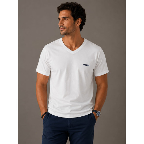 Camiseta Gola V Vicinal Masculina com Excelente Caimento