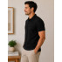 Camisa Polo Tricô Slim Masculina com Design Sofisticado