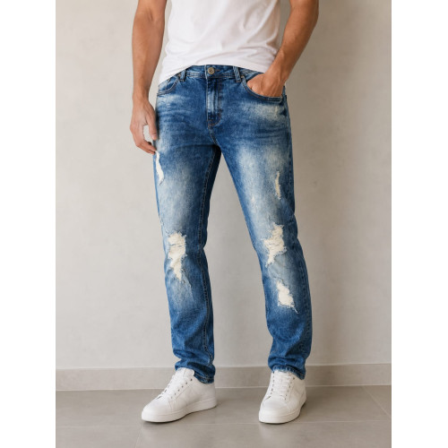 Calça Jeans Skinny Masculina Jogador Best Denim Estilo Moderno