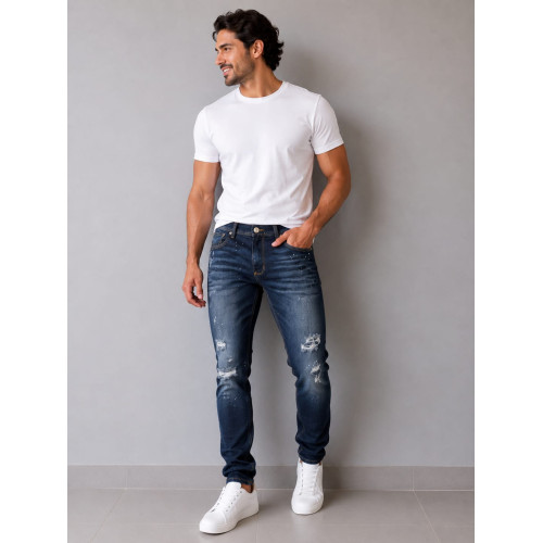 Calça Jeans Skinny Jogador Masculina Moderna e Estilosa