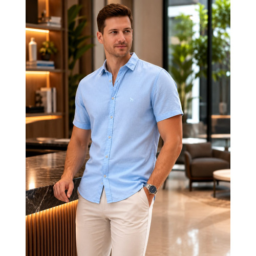 Camisa Acostamento Linho Celebration Masculina Premium