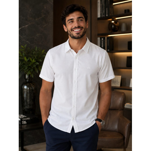Camisa Casual Cotton Linen MC King Joe Masculina Premium